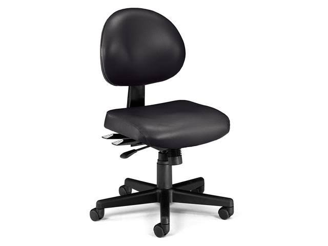 Black Ergonomic Armless Task Chair P2019