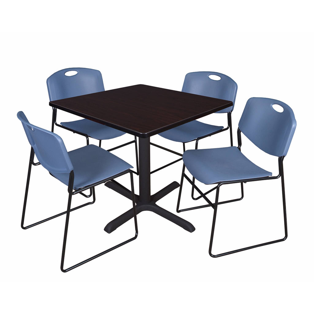 42x22 Square Breakroom Table with 4 Stack Chairs K572