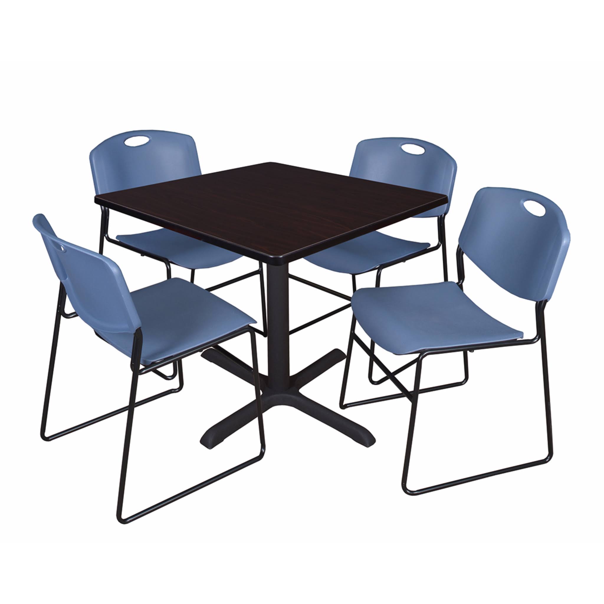 42x22 Square Breakroom Table with 4 Stack Chairs K572
