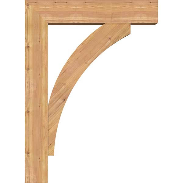 Thorton Block Smooth Bracket with Offset Brace, Western Red Cedar D742