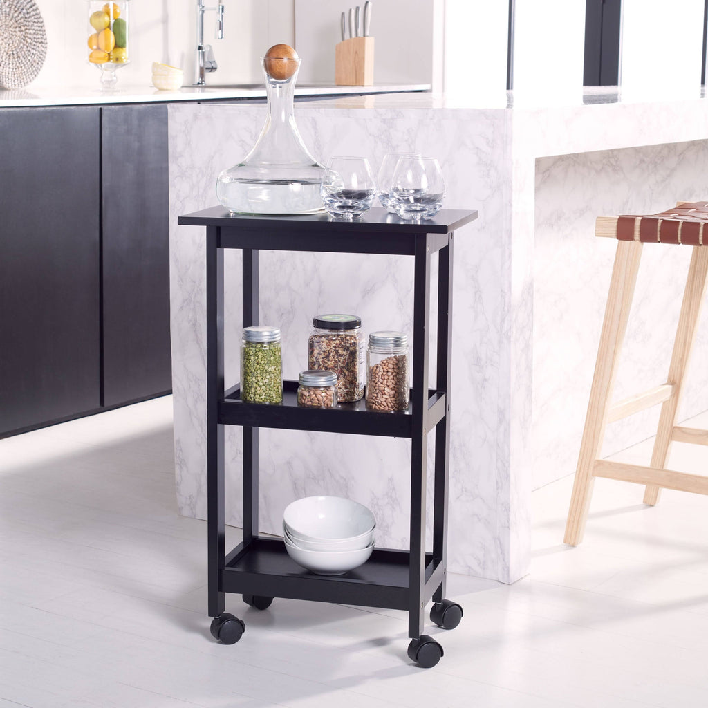 Black 2 Shelf Kitchen Cart S4166