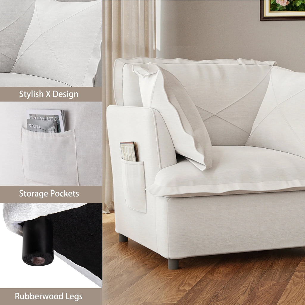 Oversized Accent Chair with 2 Pillows, Grey N96038