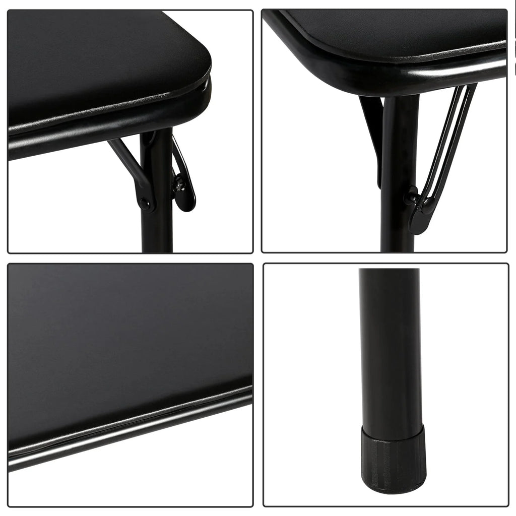 Black 5-Piece Folding Table and Chair Set X32945