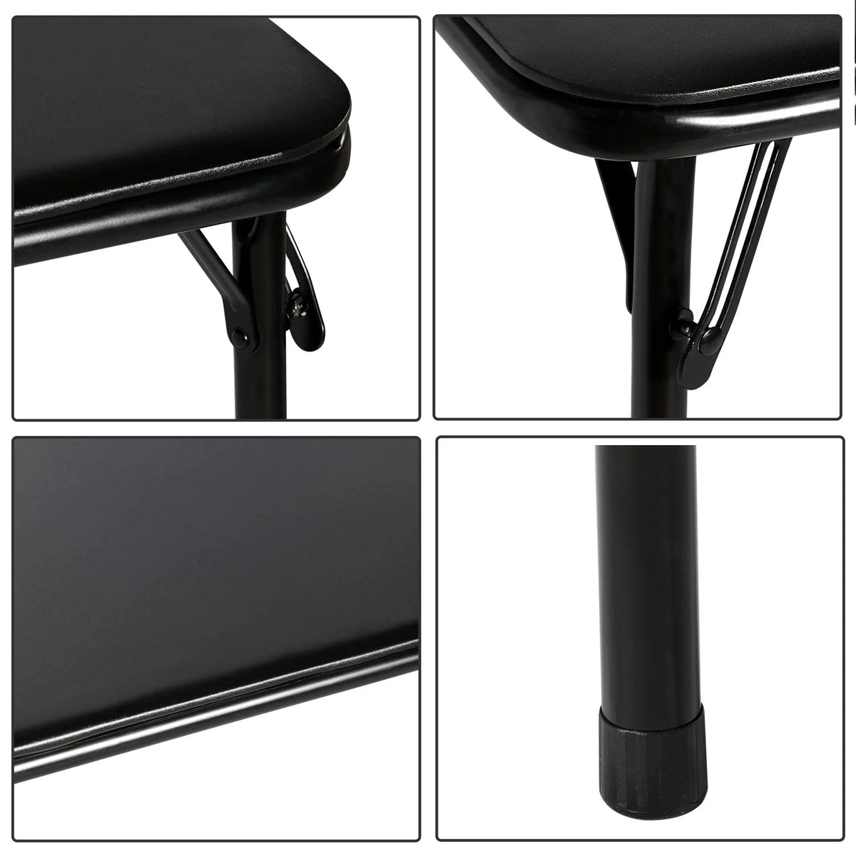 Black 5-Piece Folding Table and Chair Set X32945