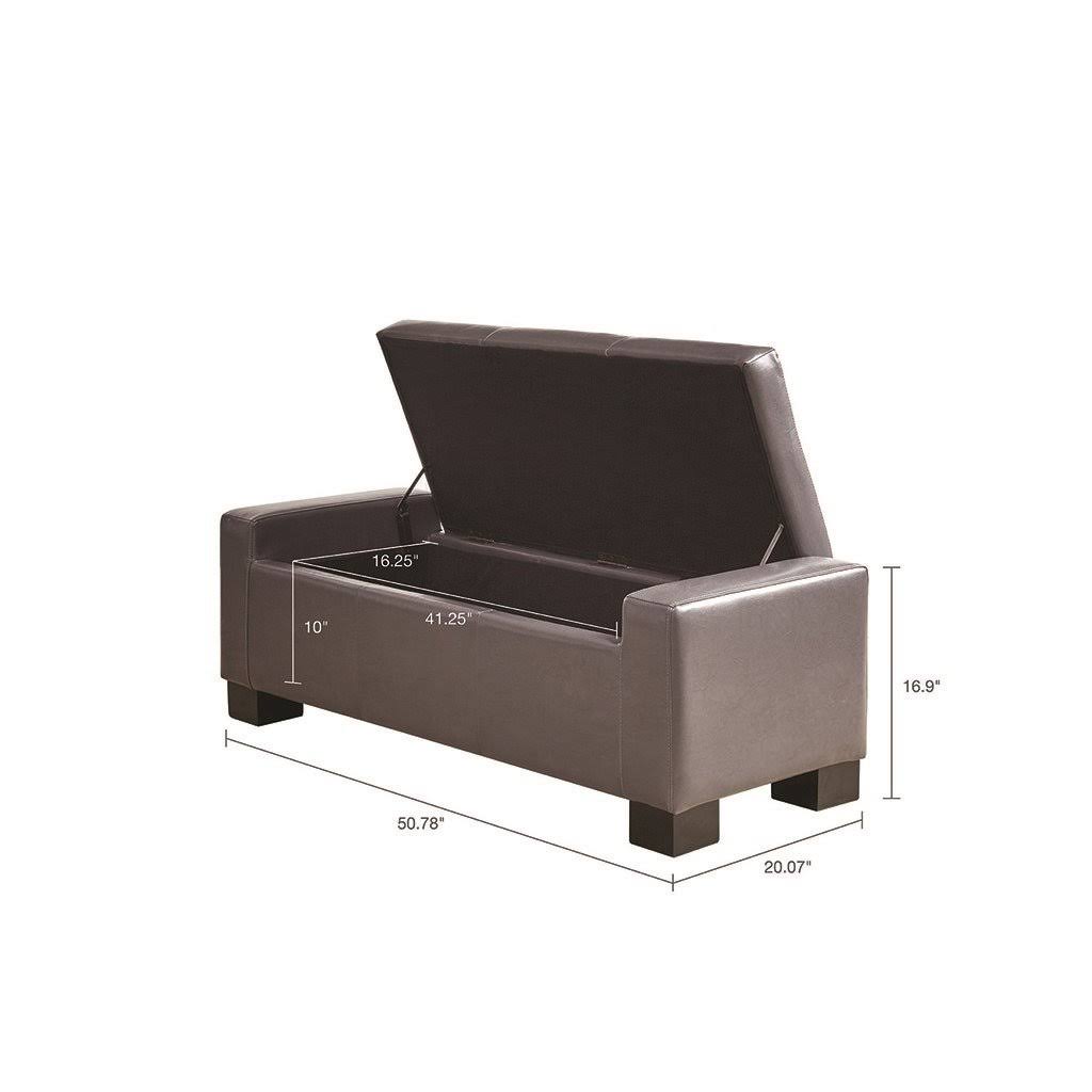 Brown Tufted Top Storage Bench I45777