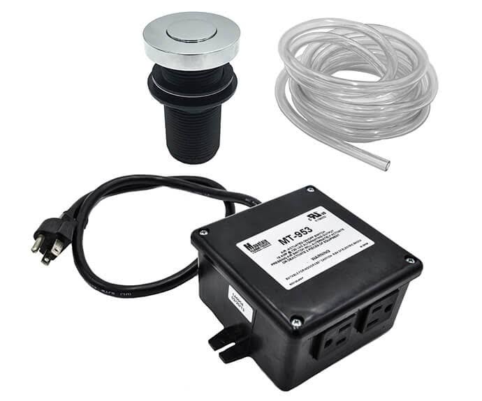 Round Deluxe Flush Waste Disposer Air Switch with Freedom Mount P9680