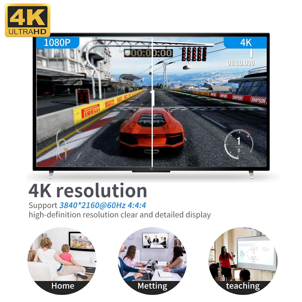 4 Port DisplayPort KVM Switch with 4 DP Cables and 4 USB Cables 4K@60Hz X728