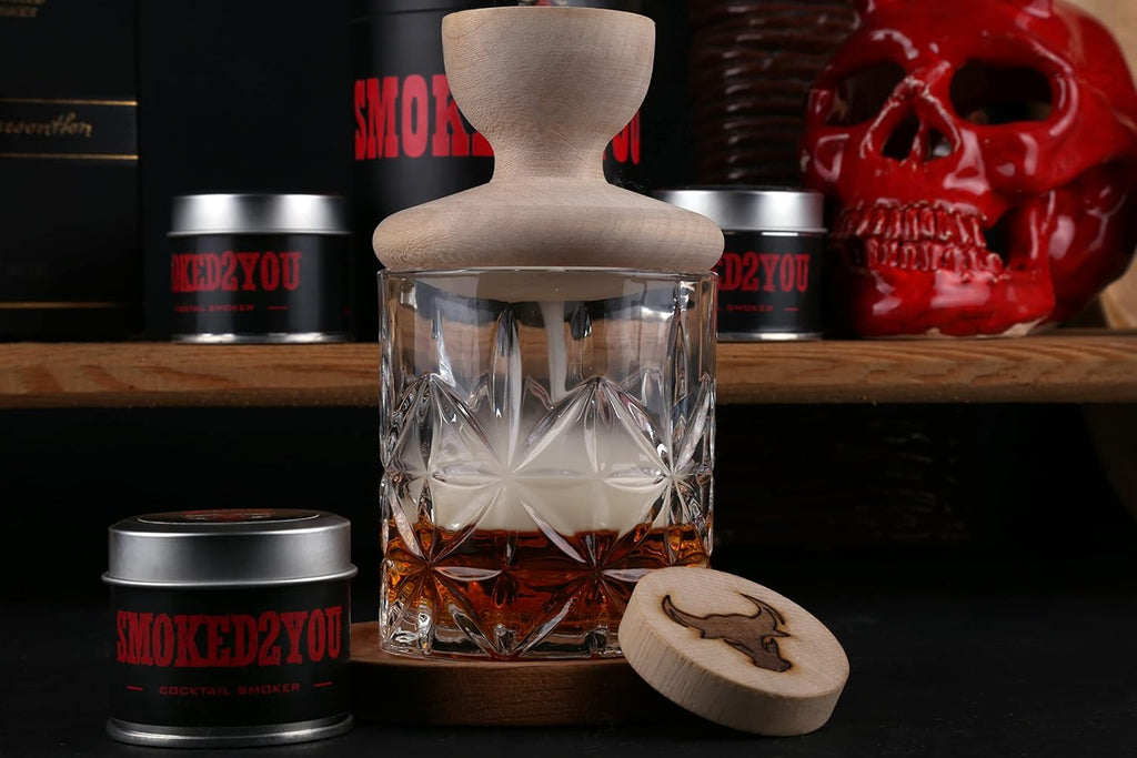 Cocktail Smoker with Oak Wood Chips, Smoking Glass Cloche Accessories Pack of 2 A271