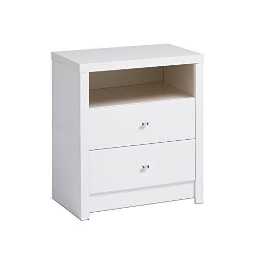 White 2 Drawer Nightstand I545